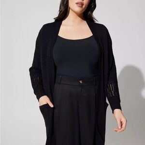 Torrid Black Open-Front Cardigan